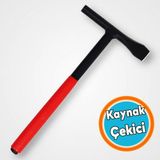 Nzb Kaynak Cüruf Çekiç Çapak Alma Temizleme Kaynakçı Çekici Düz Kaski Uçlu Paslanmaz Metal Demir - Renkli