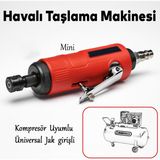 Nzb Kompresör Uyumlu Havalı Kalıpçı Taşlama Makinesi Jak Girişli 0.3 Hp 25000 Rpm 6.5 Bar 1/4" 6 mm Pens - Kırmızı