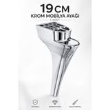 Nzb Krom Mobilya Ayağı 19 cm 1 Adet Dekoratif Koltuk Kanepe Sehpa Ayağı Modern Tasarım