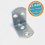 Nzb L Demir Gönye Yuvarlak Başlı 22X30X30 mm Metal Köşe Birleştirme Raf Mobilya Montaj Aparatı (25 Adet) - Gri
