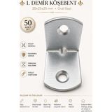 Nzb L Demir Köşebent Oval Başlı 20X25X25 mm Dayanıklı Metal Mobilya Raf Bağlantı Aparatı 50 Adet Set - Gri