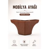 NZB Lüks Mobilya Kanepe Sehpa Puf Koltuk Ayağı 7.5 cm Kahverengi Ahşap Desenli Baza Ayak