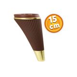 NZB Lüks Mobilya Kanepe Sehpa TV Ünitesi Koltuk Ayağı 15 cm Ahşap Desenli Gold Baza Ayak