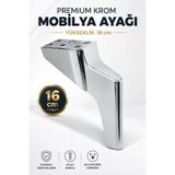 Nzb Lüks Mobilya Kanepe Sehpa Tv Ünitesi Koltuk Ayağı 16 cm Krom Baza Ayak