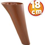 NZB Lüks Mobilya Kanepe Sehpa TV Ünitesi Koltuk Ayağı 18 cm Ahşap Desenli Kahverengi Baza Ayak