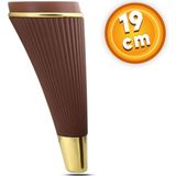 NZB Lüks Mobilya Kanepe Sehpa TV Ünitesi Koltuk Ayağı 19 cm Ahşap Desenli Gold Baza Ayak