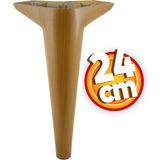 Nzb Lüks Mobilya Kanepe Sehpa Tv Ünitesi Koltuk Ayağı 24 Cm Kahverengi Ahşap Desenli Baza Ayak