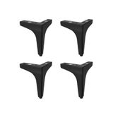Nzb Mat Siyah Metal 13 cm Mobilya Köşe Ayağı Dayanıklı Modern Tasarım Koltuk Sehpa Mobilya (4 Adet)