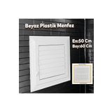 Nzb Menfez Banyo Wc Tuvalet Depo Havalandırma Plastik Panjur Beyaz 50x60 Cm