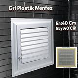 Nzb Menfez Banyo Wc Tuvalet Depo Havalandırma Plastik Panjur Gri 40X40 cm
