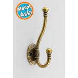NZB Metal Askı Antik Sarı Vestiyer Portmanto Dolap Askılığı Duvar Banyo Askılık Mutfak Elbise Askısı