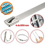 Nzb Metal Cırt Kelepçe Kablo Bağı 4.6x300 mm Paslanmaz Çelik 10 Adet Çok Amaçlı Kullanım