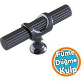 Nzb Metal Düğme Tek Vidalı Çekmece Mutfak Mobilya Dolabı Dolap Kulbu Kulpları Füme