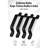 NZB Metal El Tutamagı Çekme Kolu Kapı Tutma Kulbu 17 cm Kulp Kapı Tutamağı Kulpu Mat Siyah Renk (4 Adet)