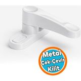 Nzb Metal Kapı Pencere Çocuk Emniyet Kilidi Çocuklar Için Güvenlik Sunan Metal Pvc Kilidi (1 Adet) - Beyaz