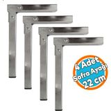 Nzb Metal Katlanır Sofra Ayağı 22 cm - Siyah Taban - Yer Sofrası - Sini Altı Ayak 4 Adet