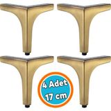 Nzb Metal Mobilya Ayağı Sağlam Tasarım Sehpa Masa Koltuk Tv Ünitesi Destek Ayak 17 cm Antik Sarı 4 Adet