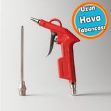 Nzb Metal Uzun Ağızlı Uçlu 1/4" Kompresör Uyumlu Hava Üfleme Tabancası Temizlik Toz Giderme Tabancası Ucu