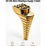 Nzb Mobilya Ayağı 1 Adet 19 cm Altın Sert Plastik Dekoratif Koltuk Dolap Sehpa Ayağı Modeli