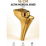 Nzb Mobilya Ayağı 16 cm Altın 1 Adet Modern Dekoratif Sert Plastik Koltuk Mobilya Ayağı
