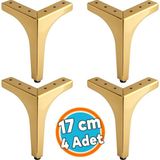 Nzb Mobilya Ayağı Dayanıklı Ayak Modern Tasarım Koltuk Sehpa Tv Ünitesi 17 cm Gold Altın Metal 4 Adet