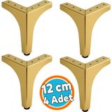 Nzb Mobilya Ayağı Dayanıklı Modern Tasarım Koltuk Sehpa Masa Tv Ünitesi 12 cm Gold Altın Metal 4 Adet