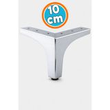 Nzb Mobilya Ayağı Dayanıklı Modern Üçgen Koltuk Sehpa Masa Tv Ünitesi 10 cm Krom Gümüş Metal