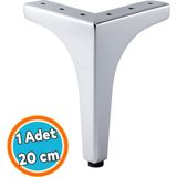 Nzb Mobilya Ayağı Modern Koltuk Dayanıklı Üçgen Ünitesi Ayağı Ayakları 20 cm Gümüş Krom Metal