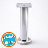 Nzb Mobilya Ayağı Modern Koltuk Kanepe Dayanıklı Tv Ünite Ayağı Ayakları Tablalı Krom Metal 15 cm Gümüş