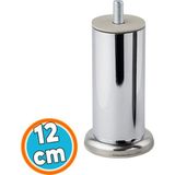 Nzb Mobilya Ayağı Modern Koltuk Kanepe Dayanıklı Tv Ünite M8 Civatalı Ayakları Krom 12 cm Gümüş Metal