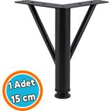Nzb Mobilya Ayağı Modern Koltuk Kanepe Dayanıklı Tv Ünitesi 15 cm Siyah Metal Ayağı Ayakları