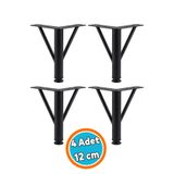 Nzb Mobilya Ayağı Modern Koltuk Kanepe Dayanıklı Tv Ünitesi Ayağı Ayakları 12 cm Siyah Metal 4 Adet