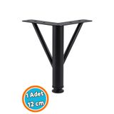 Nzb Mobilya Ayağı Modern Koltuk Kanepe Dayanıklı Tv Ünitesi Ayağı Ayakları 12 cm Siyah Metal