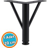 Nzb Mobilya Ayağı Modern Koltuk Kanepe Dayanıklı Tv Ünitesi Ayağı Ayakları Siyah Metal 20 cm