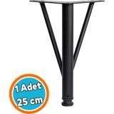 Nzb Mobilya Ayağı Modern Koltuk Kanepe Dayanıklı Tv Ünitesi Ayağı Ayakları Siyah Metal 25 cm