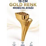 Nzb Mobilya Ayağı Şık Modern Dekoratif Kanepe Koltuk Dolap Ayağı 1 Adet 19 cm Altın - Gold