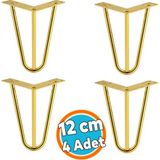 Nzb Mobilya Ayağı Üçgen Modern Tasarım Koltuk Sehpa Masa Tv Ünitesi Uyumlu 12 cm Gold Altın Metal 4 Adet