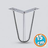 Nzb Mobilya Ayağı Üçgen Modern Tasarım Koltuk Sehpa Masa Tv Ünitesi Uyumlu 15 cm Gümüş Krom Metal
