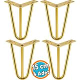 Nzb Mobilya Ayak Ayağı Üçgen Modern Tasarım Koltuk Sehpa Masa Tv Ünitesi 15 cm Gold Altın Metal 4 Adet
