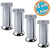 Nzb Mobilya Ayak Krom Baza Koltuk Kanepe Yatak Çekyat Destek Ayağı 15 cm Metal Yükseltici Ayaklar 4 Adet