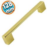 Nzb Mobilya Banyo Mutfak Dolabı Çekmece Dolap Kapak Kulpu Kulbu Altın Gold 128 mm Metal Kulp