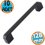 Nzb Mobilya Banyo Mutfak Dolabı Çekmece Dolap Kapak Kulpu Kulbu Siyah 128 mm Metal Kulp 10 Adet