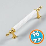 Nzb Mobilya Çekmece Dolap Kapak Kulpu Dayanıklı Kulbu Kulpları Gold Altın Beyaz 96 mm Metal Kulp - Beyaz - Gold