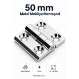 Nzb Mobilya Dolap Kapak Hobi Menteşesi Metal Krom 5 cm x 5 cm Kare Yaprak Menteşe 1 Adet
