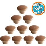 Nzb Mobilya Düğme Kulp Açık Ceviz Renk Mutfak Dolap Dolabı Çekmece Kulbu Plastik Tek Vida 10 Adet