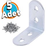 Nzb Mobilya Duvar Dolap Köşe Raf Bağlantı Sabitleme L Demir Köşebent Demir Gönye 30 x 30 x 17 mm 5 Adet