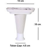 Nzb Mobilya Kanepe Baza Ayak Puf Sehpa Koltuk Ayağı 15 cm Tam Beyaz - Mobilya Hırdavatı