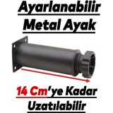 Nzb Mobilya Kanepe Baza Koltuk Metal Destek Ayağı Ayarlanabilir Siyah Ayak 12 cm (4 Adet)