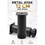NZB Mobilya Kanepe Baza Koltuk Metal Destek Ayağı Ayarlanabilir Siyah Ayak 12 cm