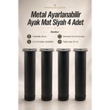 NZB Mobilya Kanepe Baza Koltuk Metal Yükseltici Destek Ayağı Ayarlanabilir Siyah Ayak 20 cm 4 Adet